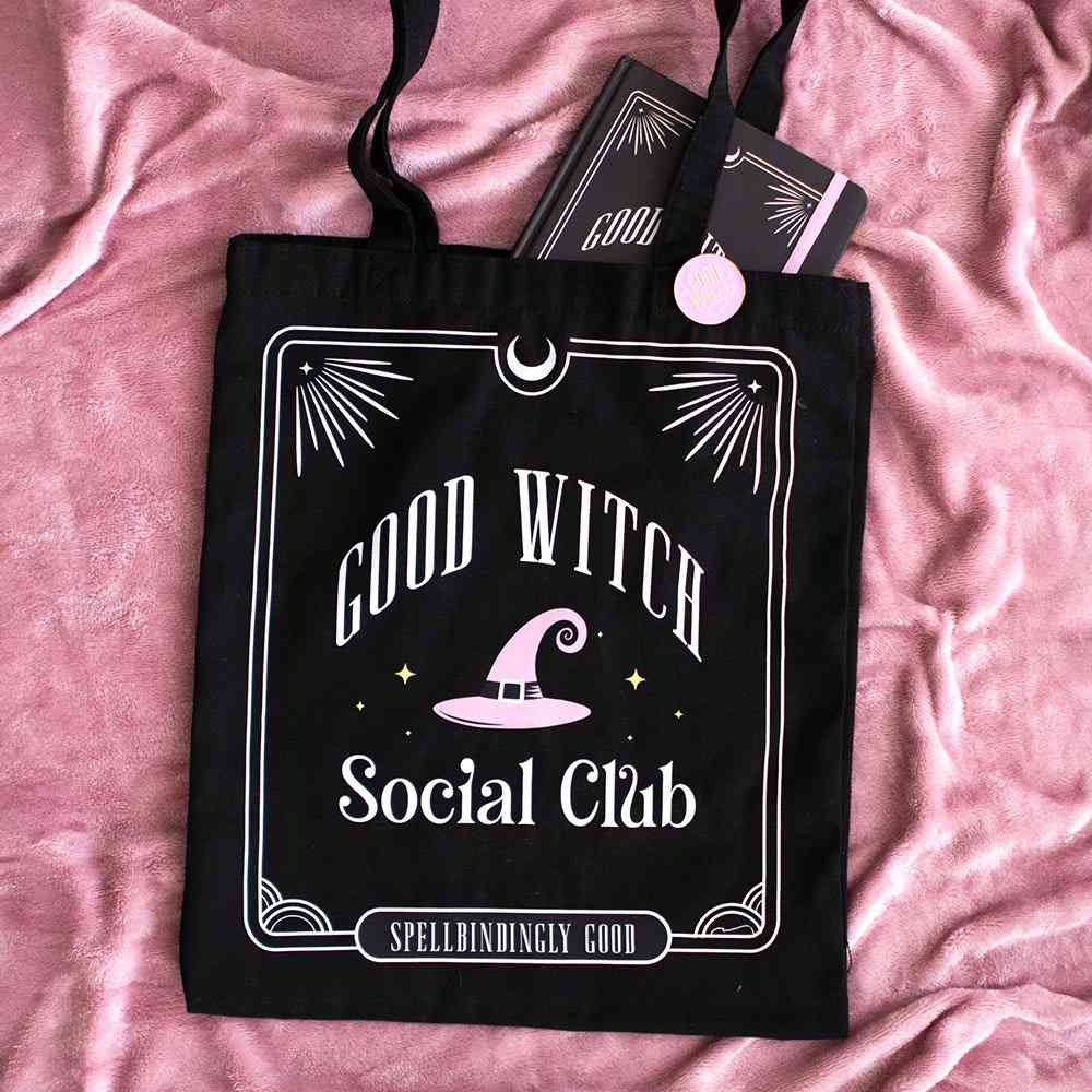 Something Different - Good Witch Social Club Polycotton with Pin Badge Tragetasche - Mehrfarben